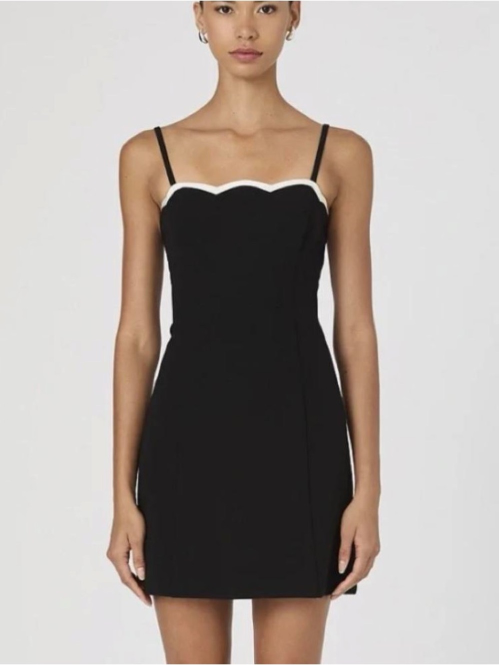 NWT French Connection Black Mini Dress with White Trim